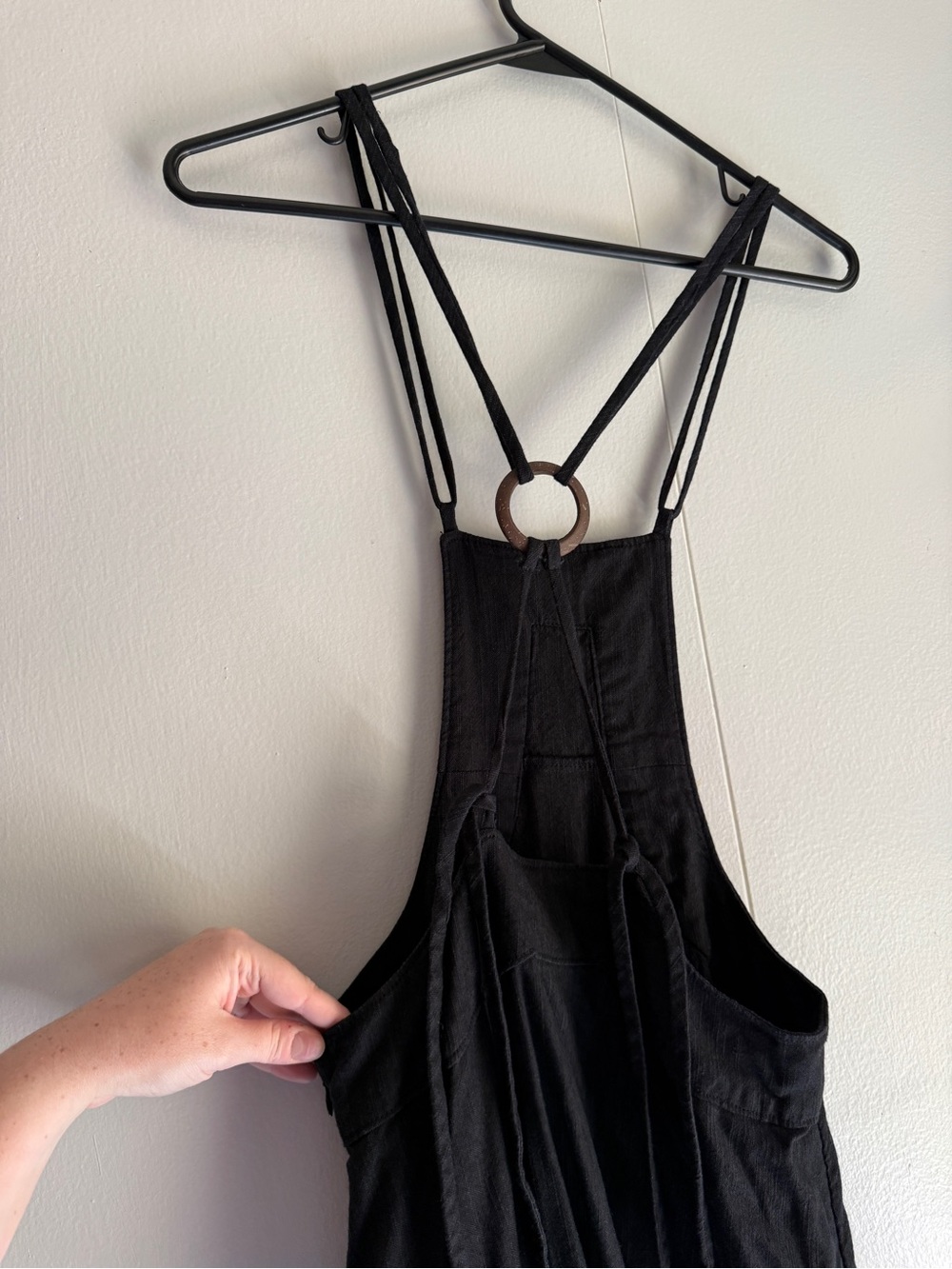 Anthropologie Women's Black Modern Pinafore Bib Overall Jumper Dress Size 4 - Picture 12 of 16